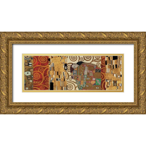 Klimt Deco Gold Ornate Wood Framed Art Print with Double Matting by Klimt, Gustav