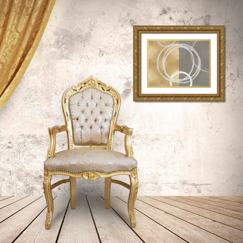 Unity White on Gold I Gold Ornate Wood Framed Art Print with Double Matting by Harris, Natalie