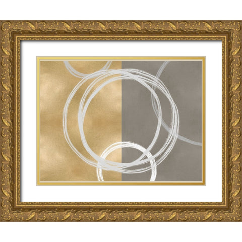 Unity White on Gold I Gold Ornate Wood Framed Art Print with Double Matting by Harris, Natalie