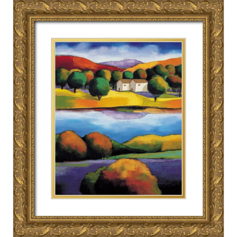 Ojai Morning II Gold Ornate Wood Framed Art Print with Double Matting by Clarke, Janine