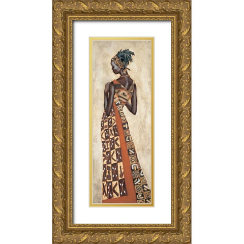 Femme Africaine II Gold Ornate Wood Framed Art Print with Double Matting by Leconte, Jacques