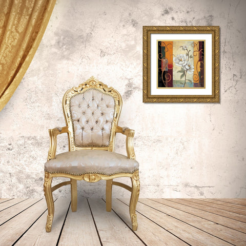 Magnolia Gold Ornate Wood Framed Art Print with Double Matting by Deveraux, Jill