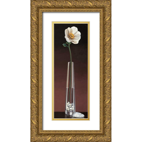 Anemone Haiku Gold Ornate Wood Framed Art Print with Double Matting by Ross, Yuki
