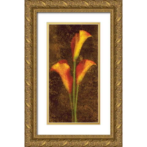Callas Gold Ornate Wood Framed Art Print with Double Matting by Seba, John