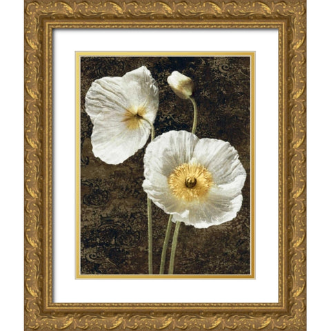 Poppies I Gold Ornate Wood Framed Art Print with Double Matting by Seba, John
