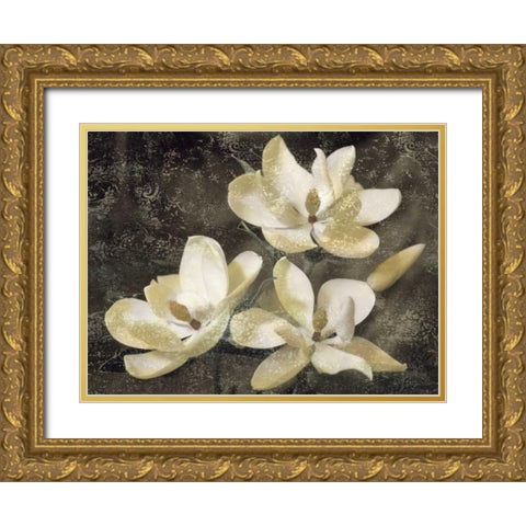 The Magnolia Tree Gold Ornate Wood Framed Art Print with Double Matting by Seba, John