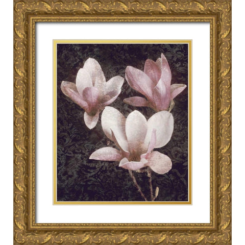 Pink Magnolias II Gold Ornate Wood Framed Art Print with Double Matting by Seba, John