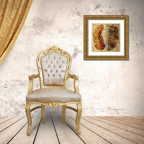 Palms Pairs I Gold Ornate Wood Framed Art Print with Double Matting by Seba, John