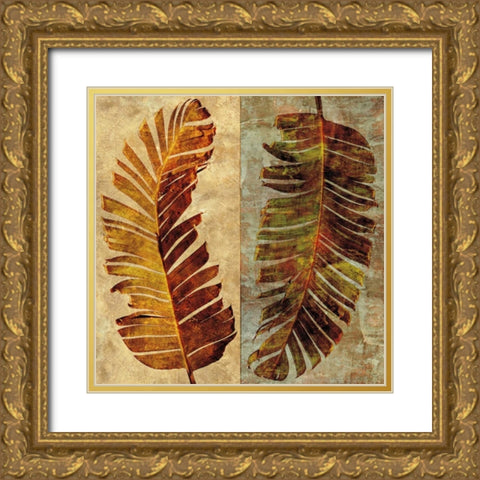 Palms Pairs I Gold Ornate Wood Framed Art Print with Double Matting by Seba, John