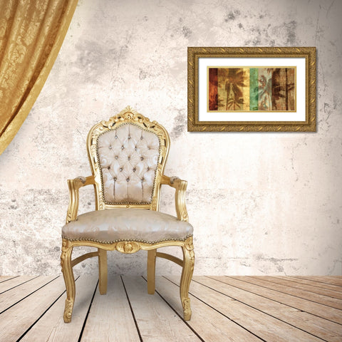 Palm Shadows II Gold Ornate Wood Framed Art Print with Double Matting by Seba, John