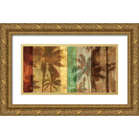 Palm Shadows II Gold Ornate Wood Framed Art Print with Double Matting by Seba, John
