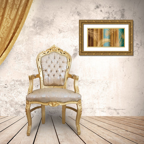 Caribbean Palms Gold Ornate Wood Framed Art Print with Double Matting by Seba, John