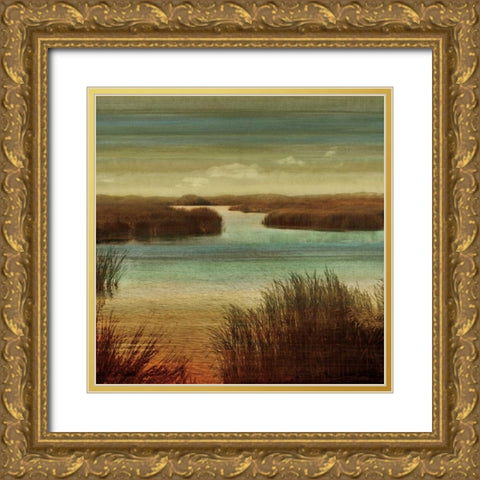 On The Water I Gold Ornate Wood Framed Art Print with Double Matting by Seba, John