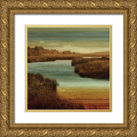 On The Water II Gold Ornate Wood Framed Art Print with Double Matting by Seba, John