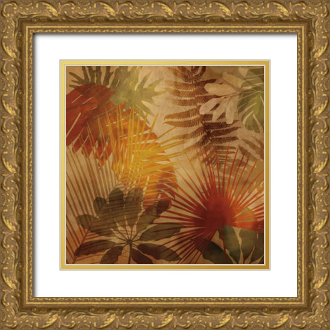 Sunlit Palms II Gold Ornate Wood Framed Art Print with Double Matting by Seba, John