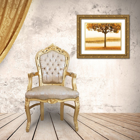 Golden Morning I Gold Ornate Wood Framed Art Print with Double Matting by Seba, John