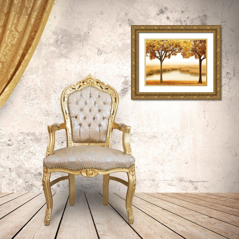Golden Morning II Gold Ornate Wood Framed Art Print with Double Matting by Seba, John