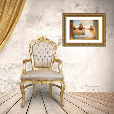 Secluded Pond II Gold Ornate Wood Framed Art Print with Double Matting by Bryant, James