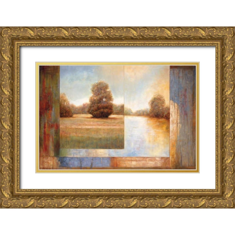 Secluded Pond II Gold Ornate Wood Framed Art Print with Double Matting by Bryant, James