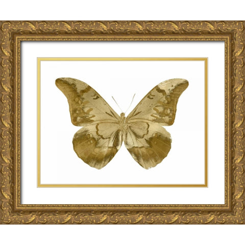 Golden Butterfly III Gold Ornate Wood Framed Art Print with Double Matting by Bosco, Julia