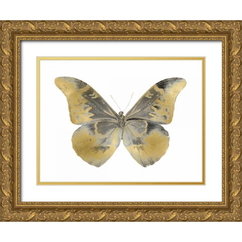 Golden Butterfly II Gold Ornate Wood Framed Art Print with Double Matting by Bosco, Julia