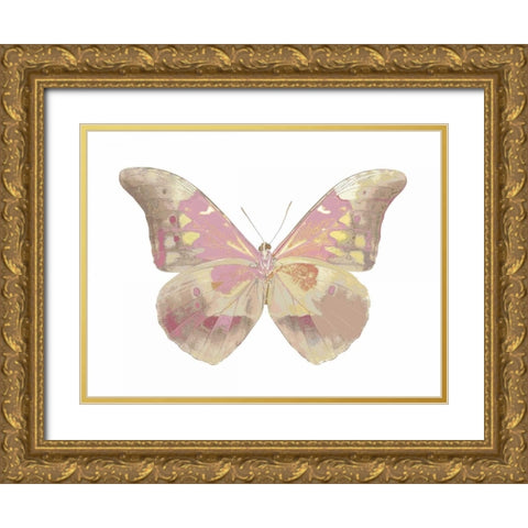 Butterfly in Teal I Gold Ornate Wood Framed Art Print with Double Matting by Bosco, Julia