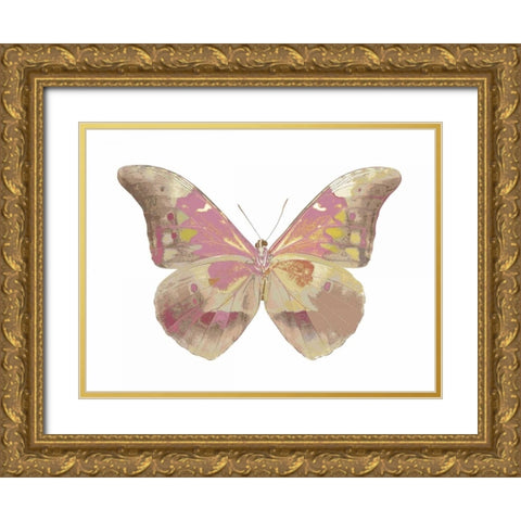 Butterfly in Grey IV Gold Ornate Wood Framed Art Print with Double Matting by Bosco, Julia