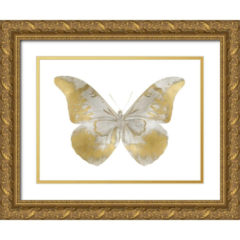 Butterfly in Teal II Gold Ornate Wood Framed Art Print with Double Matting by Bosco, Julia