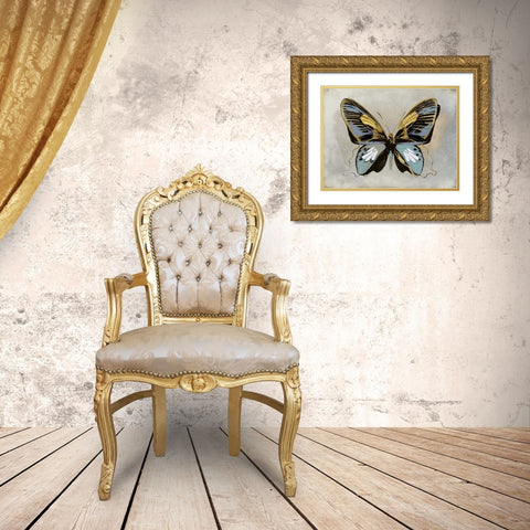 Butterfly Study II Gold Ornate Wood Framed Art Print with Double Matting by Bosco, Julia