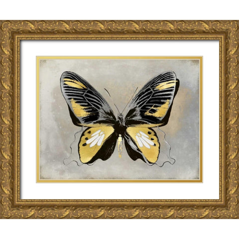 Butterfly Study III Gold Ornate Wood Framed Art Print with Double Matting by Bosco, Julia