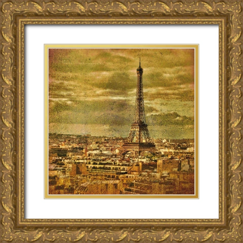 Letters from Paris Gold Ornate Wood Framed Art Print with Double Matting by Casey, Julia