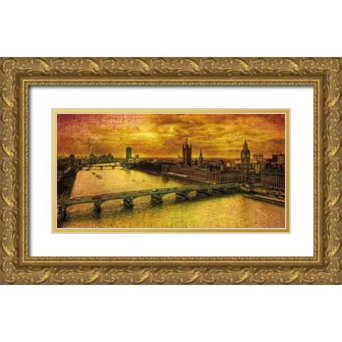Remembering London Gold Ornate Wood Framed Art Print with Double Matting by Casey, Julia