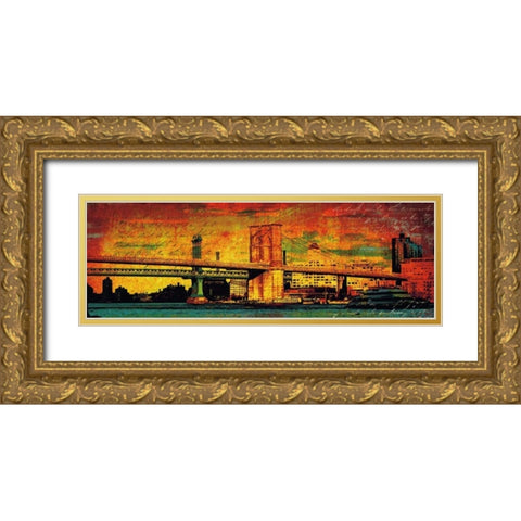 New York Memories Gold Ornate Wood Framed Art Print with Double Matting by Casey, Julia