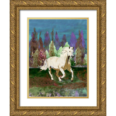 Angel Gold Ornate Wood Framed Art Print with Double Matting by McGee, Jenny