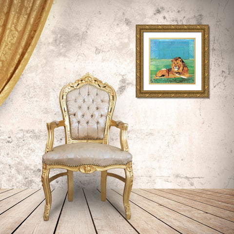 Lion King Gold Ornate Wood Framed Art Print with Double Matting by McGee, Jenny