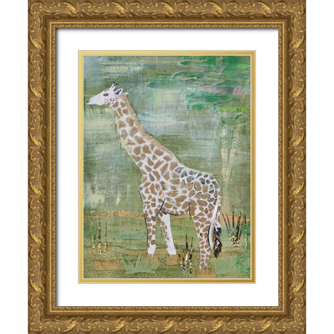 Majestic Giraffe Gold Ornate Wood Framed Art Print with Double Matting by McGee, Jenny
