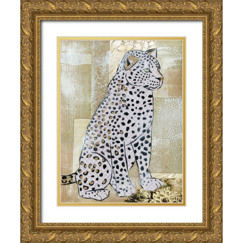 Leopard Beauty Gold Ornate Wood Framed Art Print with Double Matting by McGee, Jenny