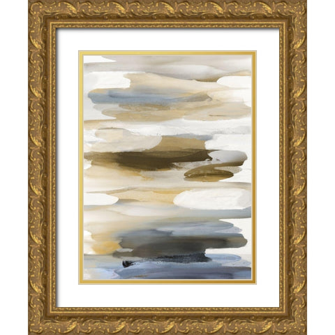 Gesture III Gold Ornate Wood Framed Art Print with Double Matting by Hanson, Jackie