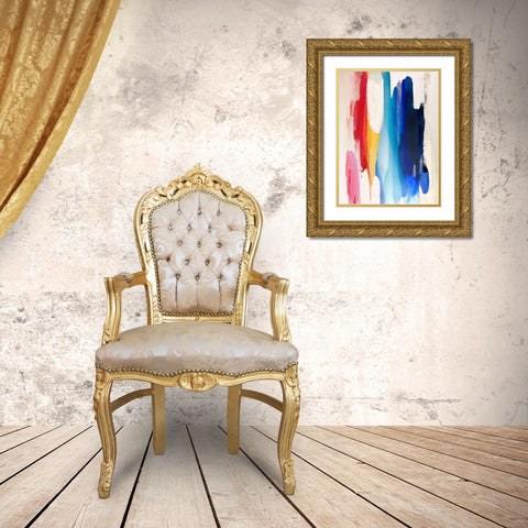 Lively I Gold Ornate Wood Framed Art Print with Double Matting by Hanson, Jackie