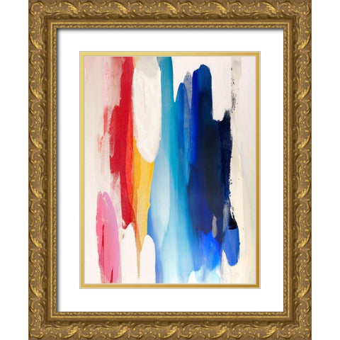 Lively I Gold Ornate Wood Framed Art Print with Double Matting by Hanson, Jackie