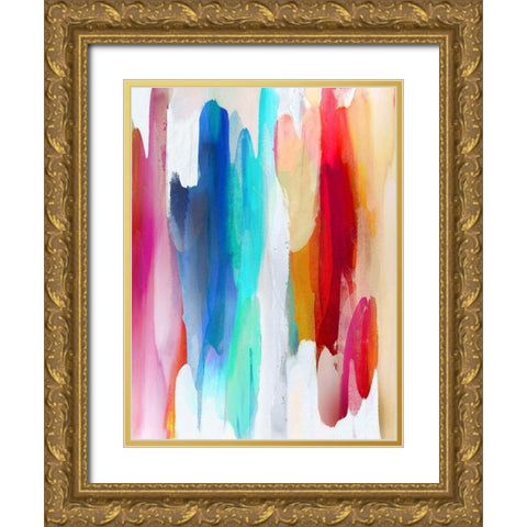 Lively II Gold Ornate Wood Framed Art Print with Double Matting by Hanson, Jackie