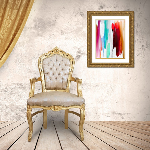 Lively III Gold Ornate Wood Framed Art Print with Double Matting by Hanson, Jackie