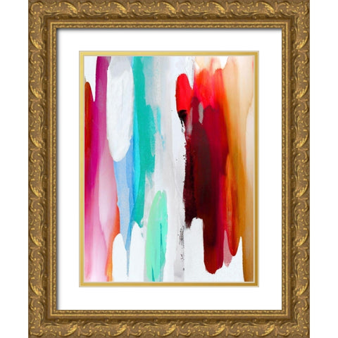 Lively III Gold Ornate Wood Framed Art Print with Double Matting by Hanson, Jackie