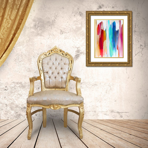Lively IV Gold Ornate Wood Framed Art Print with Double Matting by Hanson, Jackie