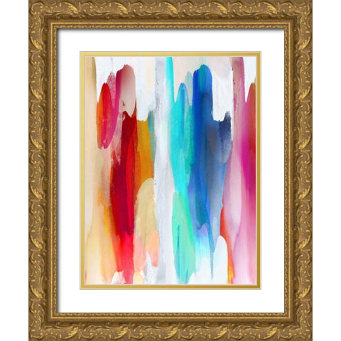 Lively IV Gold Ornate Wood Framed Art Print with Double Matting by Hanson, Jackie