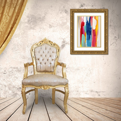 Lively V Gold Ornate Wood Framed Art Print with Double Matting by Hanson, Jackie