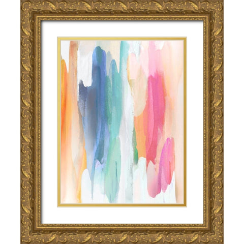Vivacious I Gold Ornate Wood Framed Art Print with Double Matting by Hanson, Jackie