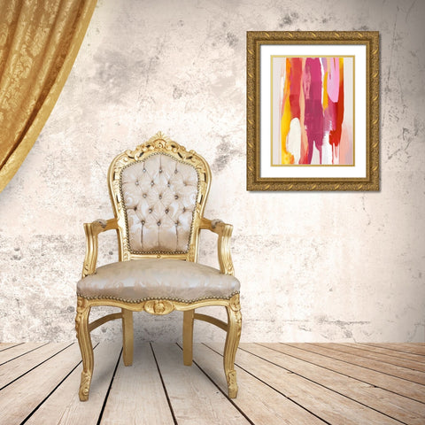 Vivacious III Gold Ornate Wood Framed Art Print with Double Matting by Hanson, Jackie