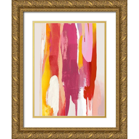 Vivacious III Gold Ornate Wood Framed Art Print with Double Matting by Hanson, Jackie
