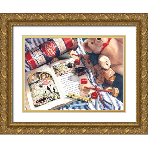 Childrens Hour Gold Ornate Wood Framed Art Print with Double Matting by Koenig, Judy
